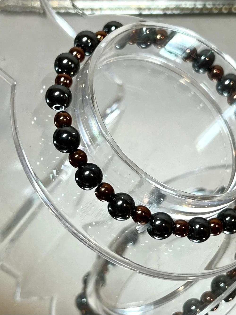 ☀️☀️2/$10 Hematite &Copper Small Beaded Stretch Bracelet | Tight Stretch | Kids’
